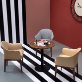 Tino 辦公室實木皮革特色休閒椅扶手椅